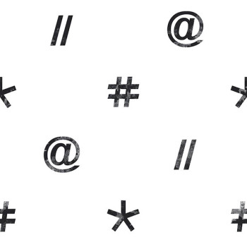 Papel de Parede Letras e Jornal - Hashtag - 11036 - Vinilizado