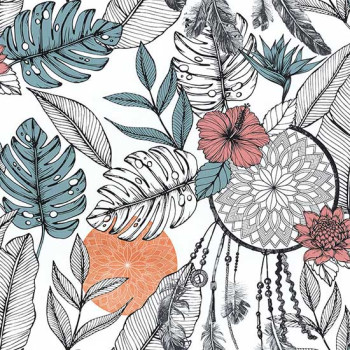 Papel de Parede Folhas e Flores - Les Aventures 4 - 11201505 - Vinilizado