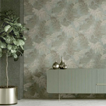 Papel de Parede Folhas e Flores - Thema - 28815 - Lavável, TNT, Texturizado 