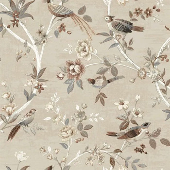 Papel de Parede Folhas e Flores - Thema - 28843 - Lavável, TNT, Texturizado 