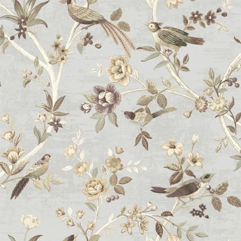 Papel de Parede Folhas e Flores - Thema - 28845 - Lavável, TNT, Texturizado 