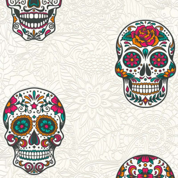 Papel de Parede Caveira - Boys & Girls 6 - 358172 - TNT