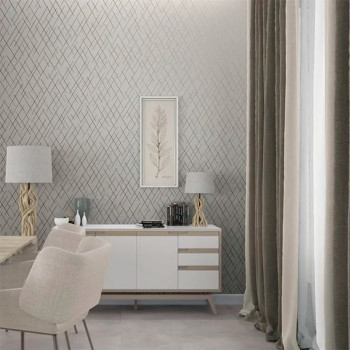 Papel de Parede Geométrico - Kylie - 6834-40 - Lavável, TNT, Texturizado, Vinílico