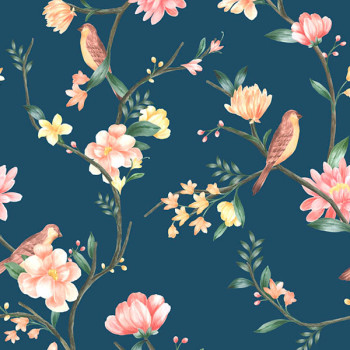 Papel de Parede Folhas e Flores - Botânica - 81208 - Vinílico