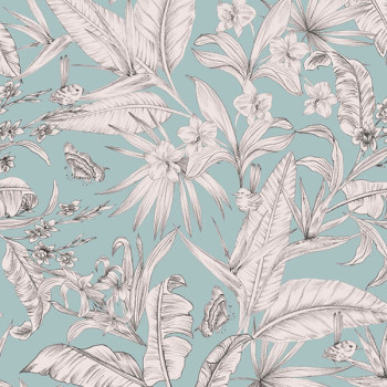 Papel de Parede Folhas e Flores - Botânica - 81383 - Vinílico