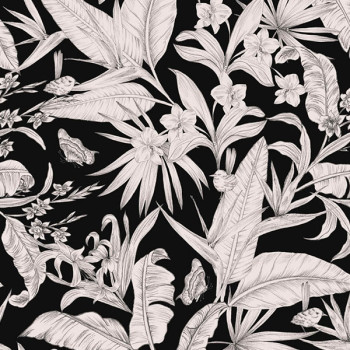 Papel de Parede Folhas e Flores - Botânica - 81475 - Vinílico