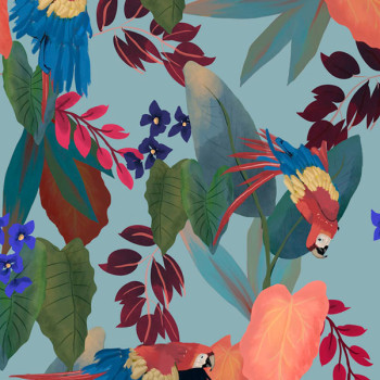 Papel de Parede Folhas e Flores - Botânica - 81581 - Vinílico