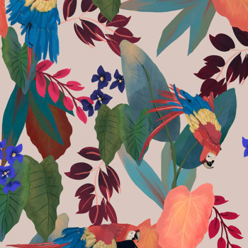 Papel de Parede Folhas e Flores - Botânica - 81611 - Vinílico