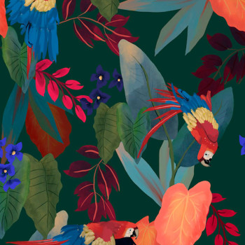 Papel de Parede Folhas e Flores - Botânica - 81628 - Vinílico
