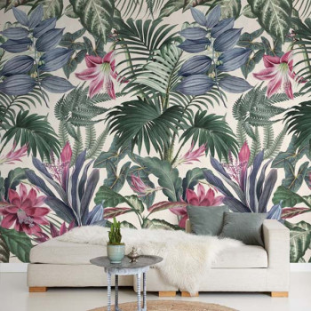 Papel de Parede Painel Folhas e Flores - Wanderlust - DLA46201 - Vinílico