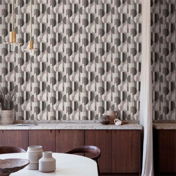 Papel de Parede Geométrico - Maison - A56301 - Lavável, TNT, Texturizado, Vinílico