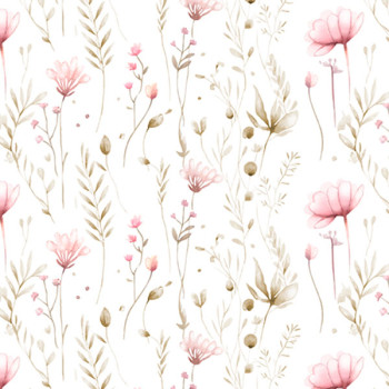 Papel de Parede Folhas e Flores - Doce Bebê 1 - DB737 - Vinílico