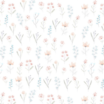 Papel de Parede Folhas e Flores - Doce Bebê 1 - DB739 - Vinílico