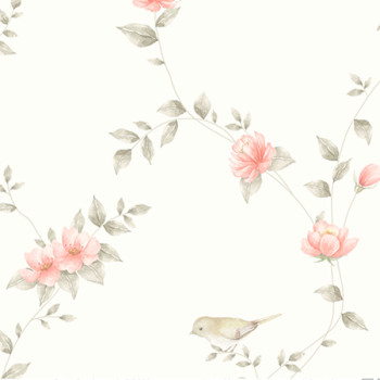 Papel de Parede Folhas e Flores - Doce Bebê 2 - DB832 - Vinílico