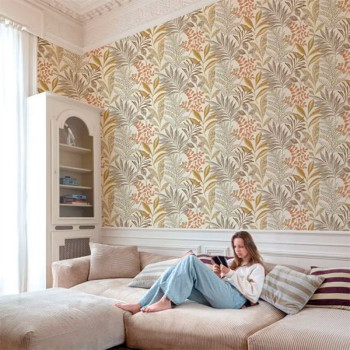 Papel de Parede Folhas e Flores - Maison - MN3108 - Lavável, TNT, Texturizado, Vinílico