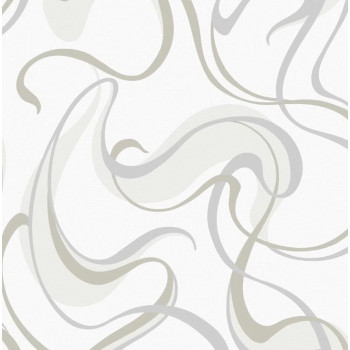 Papel de Parede Arabesco Branco com Cinza  - Unique - UN-5044 - TNT/Vinilíco