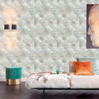 Papel de Parede Geométrico - Marbelina II - UR3209 - Lavável, Texturizado, Vinílico