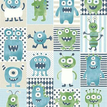 Papel de Parede Dream Big - WI0191 - Monstros  - Vinilizado