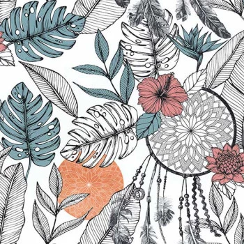 Papel de Parede Folhas e Flores - Les Aventures 4 - 11201505 - Vinilizado