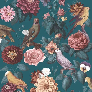 Papel de Parede Folhas e Flores - Botany House - 15547 - Vinílico