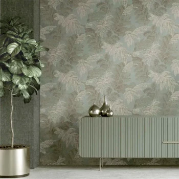 Papel de Parede Folhas e Flores - Thema - 28815 - Lavável, TNT, Texturizado 