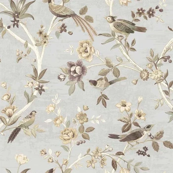 Papel de Parede Folhas e Flores - Thema - 28845 - Lavável, TNT, Texturizado 