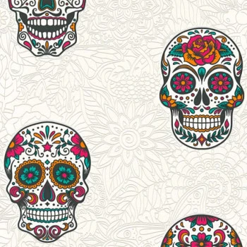 Papel de Parede Caveira - Boys & Girls 6 - 358172 - TNT