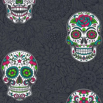 Papel de Parede Caveira - Boys & Girls 6 - 358173 - TNT
