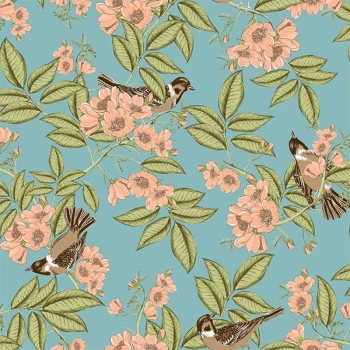 Papel de Parede Folhas e Flores - Contemporâneo - 4111 - Vinilico