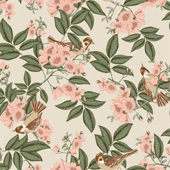 Papel de Parede Folhas e Flores - Contemporâneo - 4112 - Vinilico