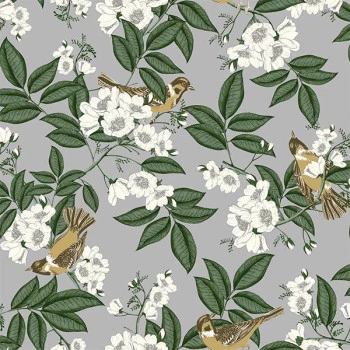 Papel de Parede Folhas e Flores - Contemporâneo - 4113 - Vinilico