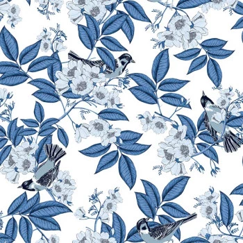 Papel de Parede Folhas e Flores - Contemporâneo - 4116 - Vinilico