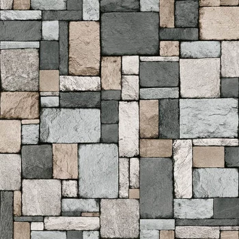 Papel de Parede Pedras e Canjiquinha - Contemporâneo - 4154 - Vinilico