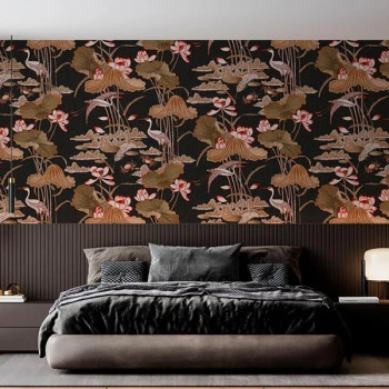 Papel de Parede Folhas e Flores - HF Orient II - 422706 - Vinílico