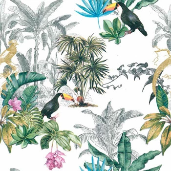 Papel de Parede Folhas e Flores - Sejours & Chambres - 51194704 - Vinílico