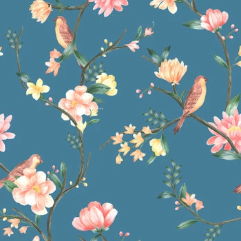 Papel de Parede Folhas e Flores - Botânica - 81185 - Vinílico