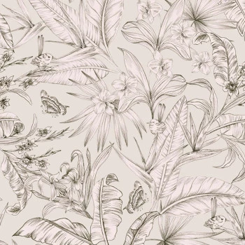 Papel de Parede Folhas e Flores - Botânica - 81406 - Vinílico