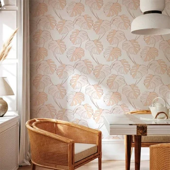 Papel de Parede Folhas e Flores - Kylie - 81605 - Lavável, TNT, Texturizado, Vinílico