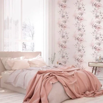 Papel de Parede Folhas e Flores - Kylie - 81623 - Lavável, TNT, Texturizado, Vinílico