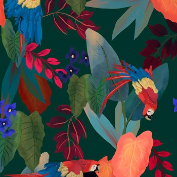 Papel de Parede Folhas e Flores - Botânica - 81628 - Vinílico