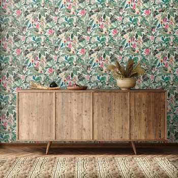 Papel de Parede Folhas e Flores  - Leyla - 81684 - Vinílico