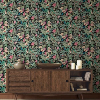 Papel de Parede Folhas e Flores  - Leyla - 81685 - Vinílico