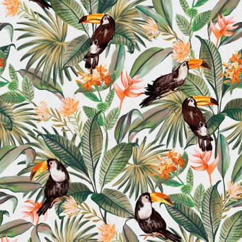 Papel de Parede Folhas e Flores - Flora - 84865 - Vinílico