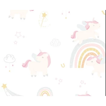 Papel de Parede Unicórnio  - Fashion Baby III - BF617-Vinílico