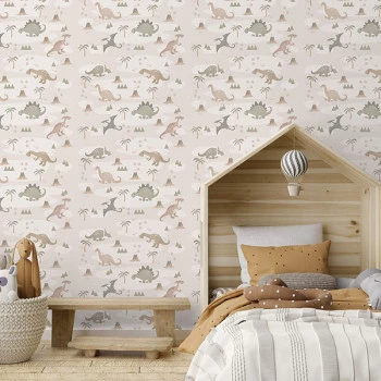 Papel de Parede Dinossauro - Doce Bebê 2 - DB844 - Vinílico
