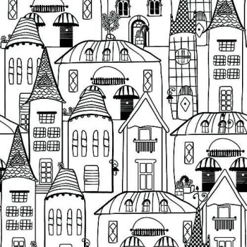 Papel de Parede Prédios - Pure Kids & Teens - kt68441 - Vinílico