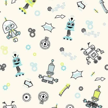 Papel de Parede Robôs - Pure Kids & Teens - kt68451 - Vinílico