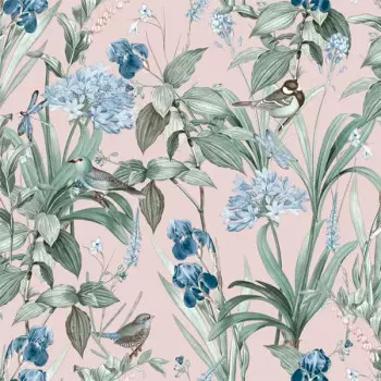 Papel de Parede Folhas e Flores - Le Jardin - M64703 - Vinílico