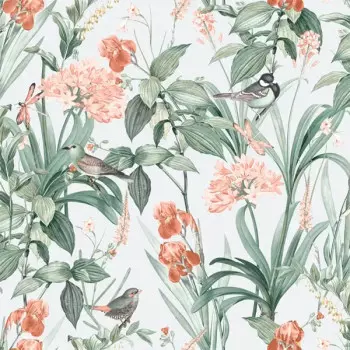 Papel de Parede Folhas e Flores - Le Jardin - M64704 - Vinílico