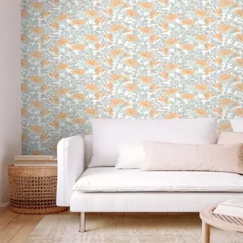 Papel de Parede Folhas e Flores - Le Jardin - M88202 - Vinílico